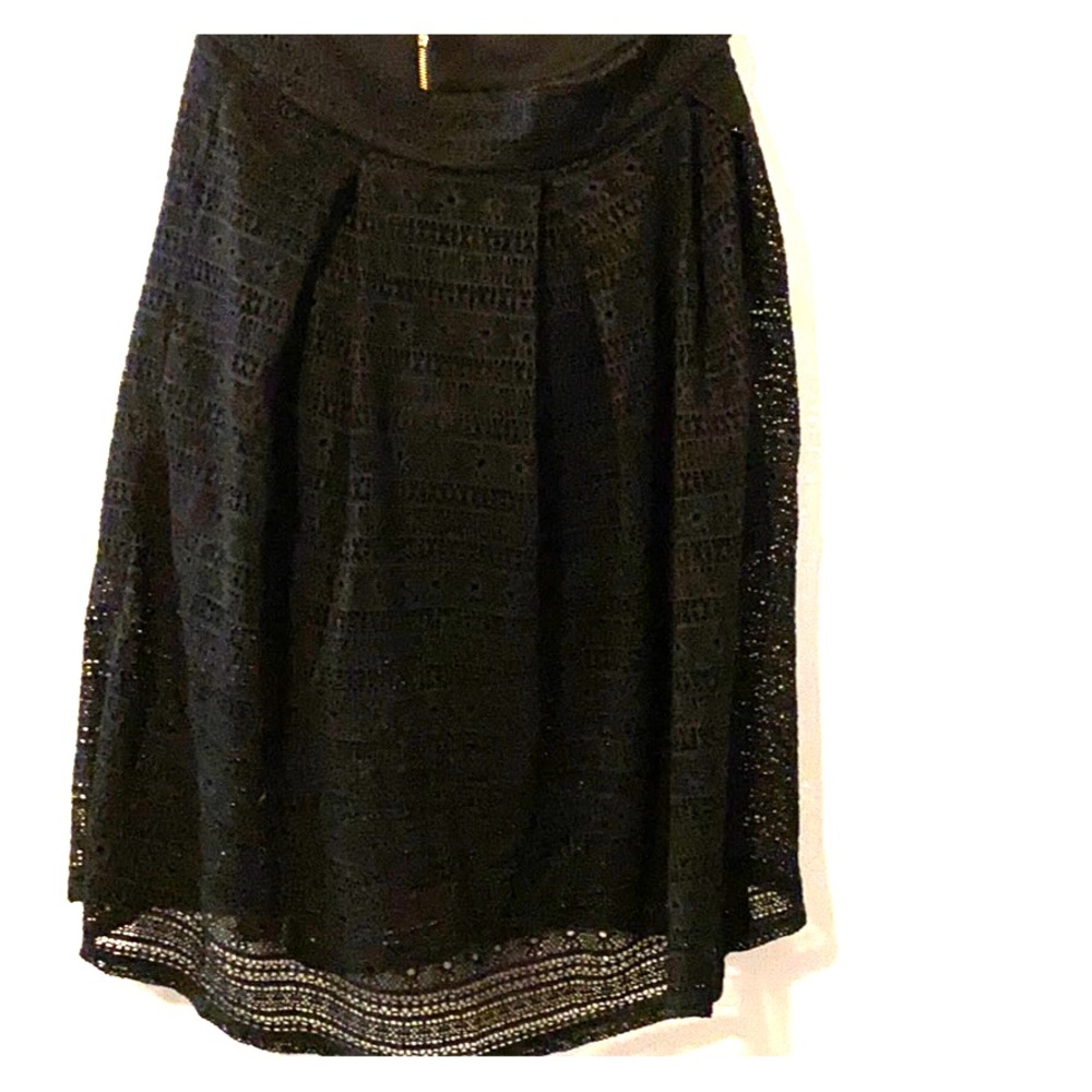 NWT Black high waisted skirt with knit overlay